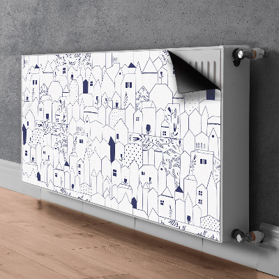 Decorative radiator cover Drawing city