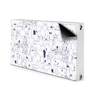 Decorative radiator cover Drawing city