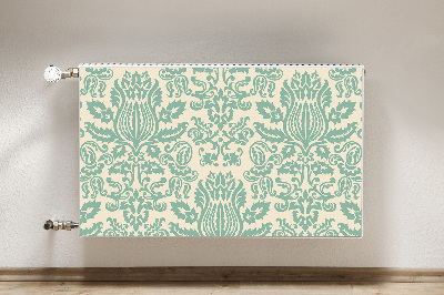 Magnetic radiator mat Green damask