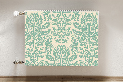 Magnetic radiator mat Green damask