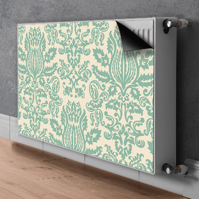 Magnetic radiator mat Green damask