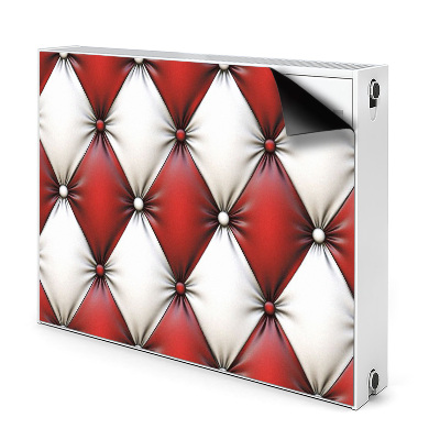 Radiator cover White and red pik pattern