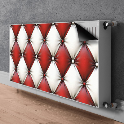 Radiator cover White and red pik pattern