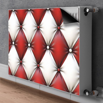 Radiator cover White and red pik pattern