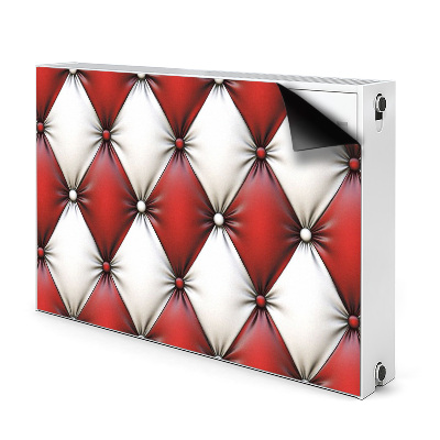 Radiator cover White and red pik pattern