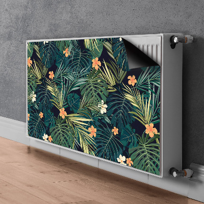 Printed radiator mat Flowers and leaves