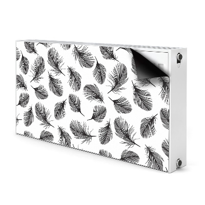 Decorative radiator cover Drawn feathers