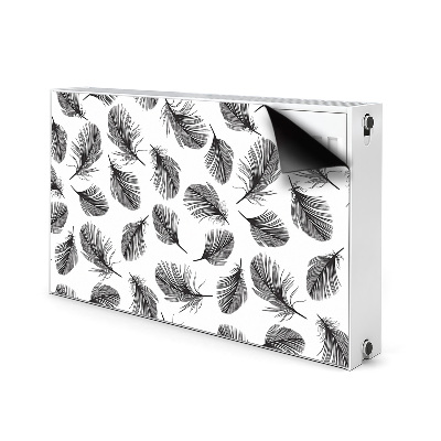 Decorative radiator cover Drawn feathers