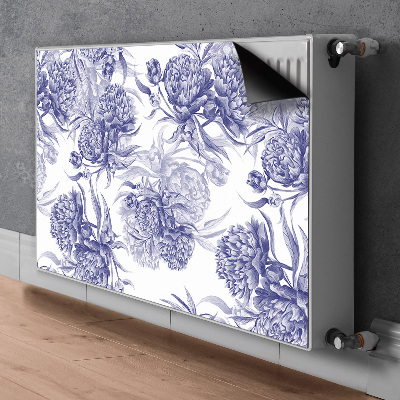 Magnetic radiator mat Purple peonies