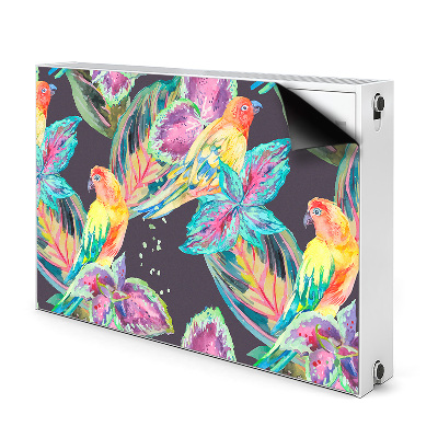 Radiator cover Colorful parrots