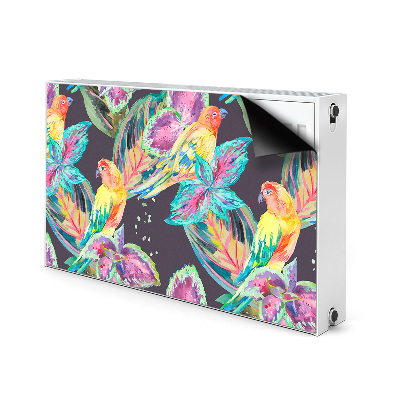 Radiator cover Colorful parrots