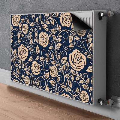 Magnetic radiator mat Vintage golden roses