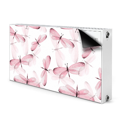 Magnetic radiator mat Pink dragonflies