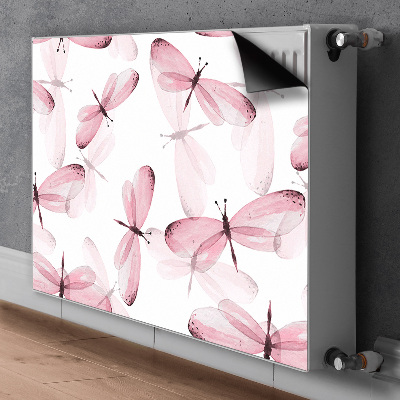 Magnetic radiator mat Pink dragonflies