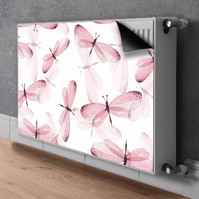 Magnetic radiator mat Pink dragonflies