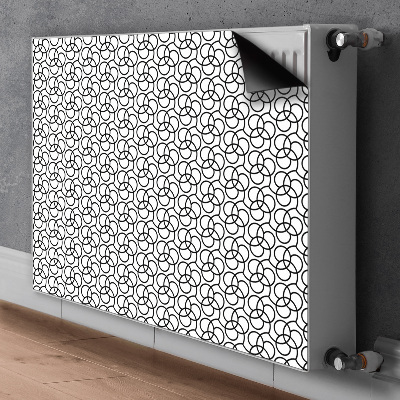 Decorative radiator cover Black and white wheels