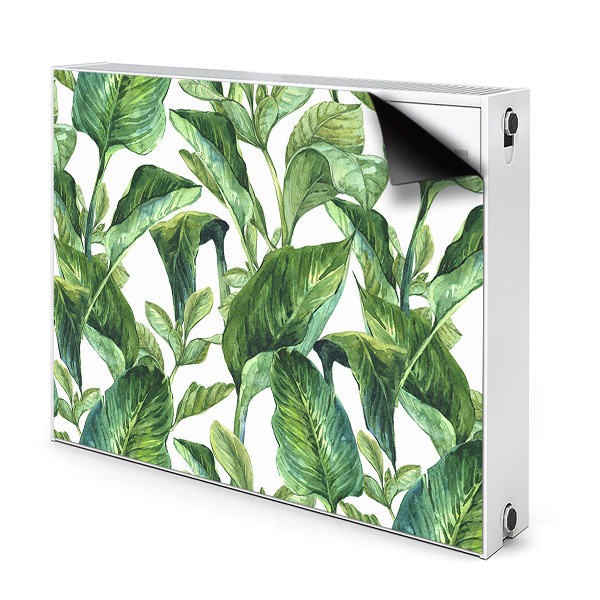 Decorative radiator cover Tropical leaves