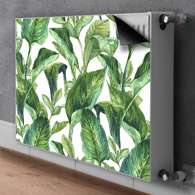 Decorative radiator cover Tropical leaves