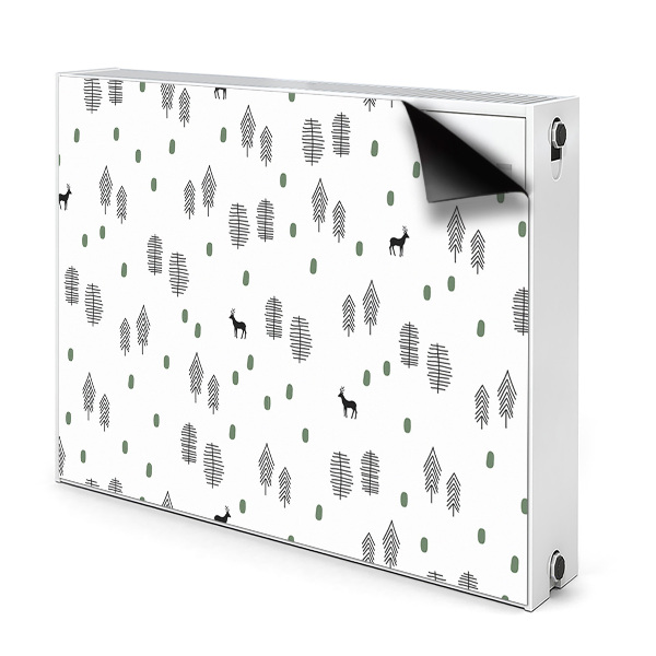 Magnetic radiator mat Deer in the forest