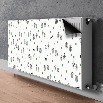 Magnetic radiator mat Deer in the forest