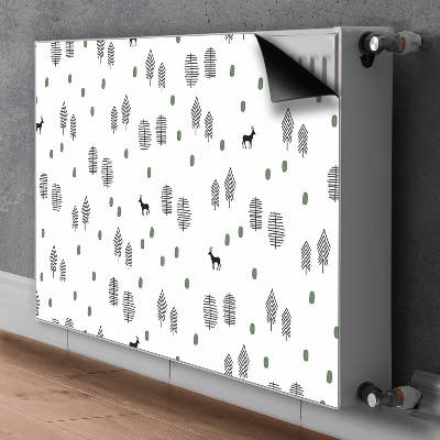 Magnetic radiator mat Deer in the forest