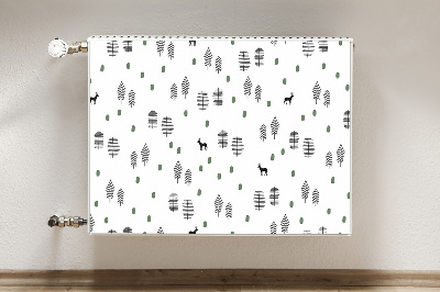 Magnetic radiator mat Deer in the forest