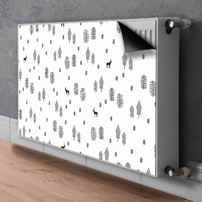 Magnetic radiator mat Deer in the forest