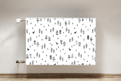 Magnetic radiator mat Deer in the forest