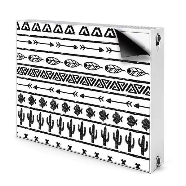 Radiator cover Boho black and white