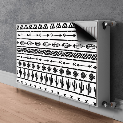 Radiator cover Boho black and white