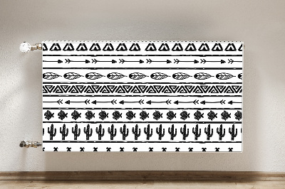 Radiator cover Boho black and white