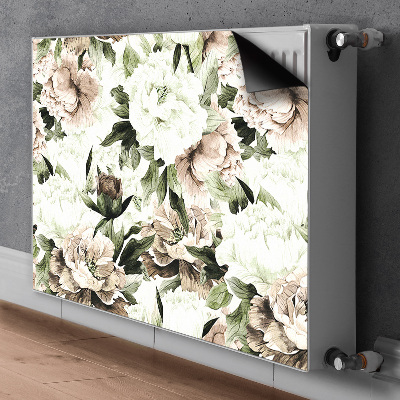 Printed radiator mat Flowering peonies