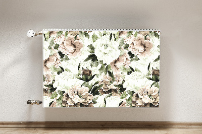 Printed radiator mat Flowering peonies