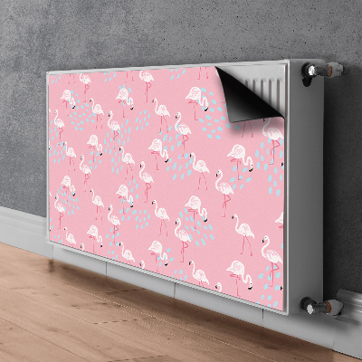 Magnetic radiator mat Flamingos