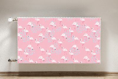 Magnetic radiator mat Flamingos