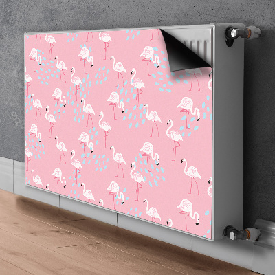 Magnetic radiator mat Flamingos