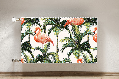 Magnetic radiator mat Flamingos