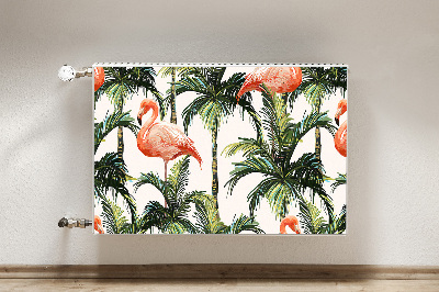 Magnetic radiator mat Flamingos