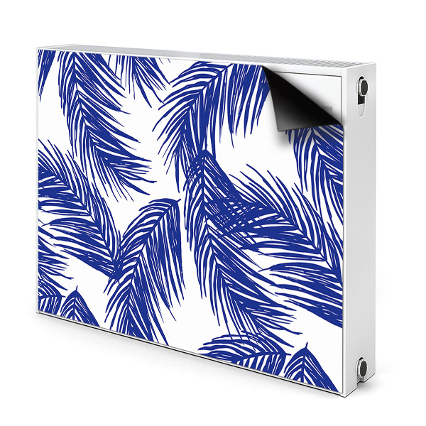 Magnetic radiator mat Navy blue leaf