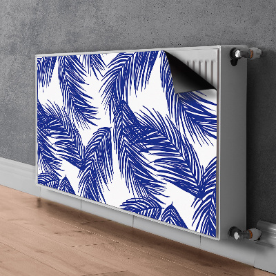 Magnetic radiator mat Navy blue leaf