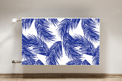 Magnetic radiator mat Navy blue leaf