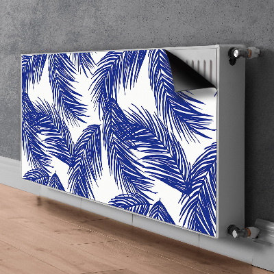 Magnetic radiator mat Navy blue leaf