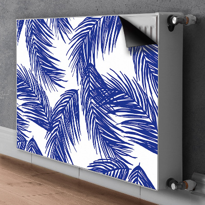 Magnetic radiator mat Navy blue leaf