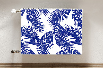 Magnetic radiator mat Navy blue leaf