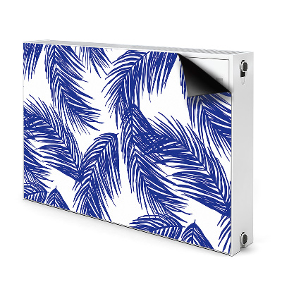 Magnetic radiator mat Navy blue leaf