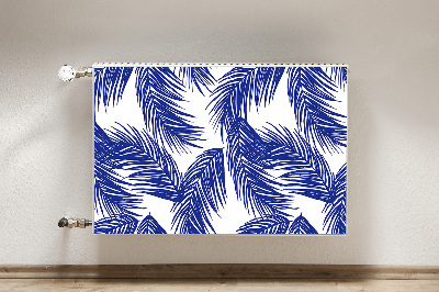 Magnetic radiator mat Navy blue leaf