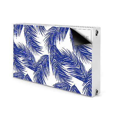 Magnetic radiator mat Navy blue leaf