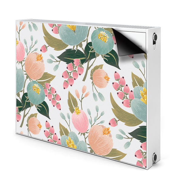 Magnetic radiator cover Painted flowers