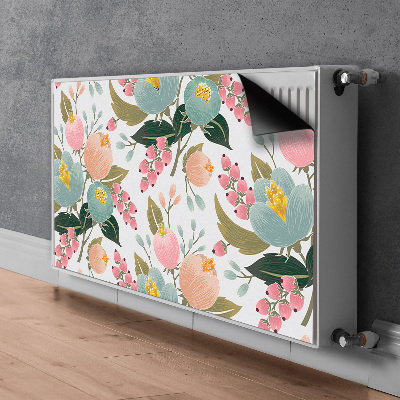 Magnetic radiator cover Painted flowers