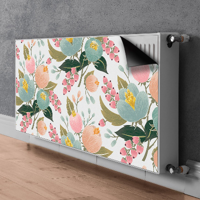 Magnetic radiator cover Painted flowers